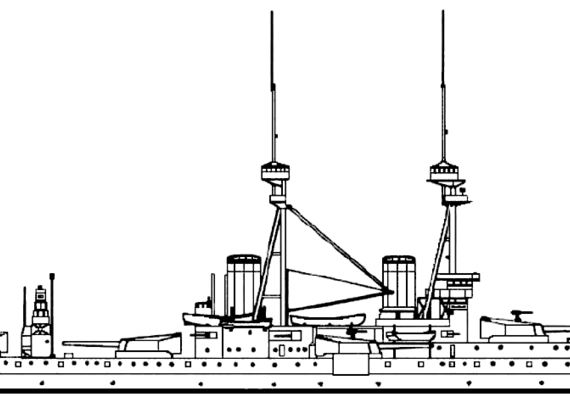 Combat ship HMS Bellerophon 1909 [Battleship] - drawings, dimensions, pictures